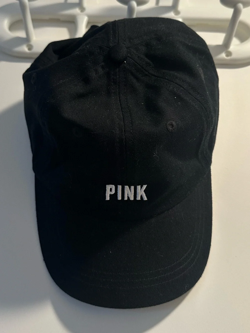 PINK Victoria's Secret Black women’s Baseball Cap with White Logo